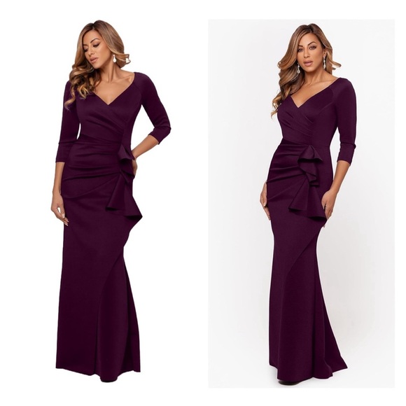Chiara Boni La Petite Robe Silveria Side Ruffle Gown size 36 | US 0 Formal Retro - Picture 1 of 16